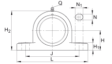 直立式軸承座單元 RASEY40-TV-VA, 塑料軸承座,內圈帶平頭螺釘的外球面球軸承,耐腐蝕設計,R密封 直立式軸承座單元 RASEY40-TV-VA, 塑料軸承座,內圈帶平頭螺釘的外球面球軸承,耐腐蝕設計,R密封