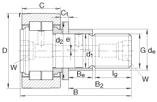 螺栓型滾輪 NUKRE40, 軸向引導(dǎo),滿裝圓柱滾子,帶偏心擋圈,兩側(cè)迷宮密封 螺栓型滾輪 NUKRE40, 軸向引導(dǎo),滿裝圓柱滾子,帶偏心擋圈,兩側(cè)迷宮密封