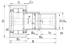 螺栓型滾輪 NUKRE80, 軸向引導,滿裝圓柱滾子,帶偏心擋圈,兩側迷宮密封 螺栓型滾輪 NUKRE80, 軸向引導,滿裝圓柱滾子,帶偏心擋圈,兩側迷宮密封