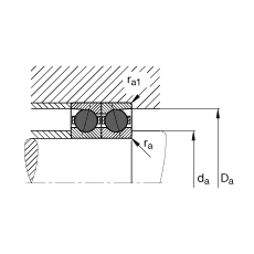 主軸軸承 HCB7001-C-T-P4S, 調節，成對或單元安裝，接觸角 α = 15°，陶瓷球，限制公差