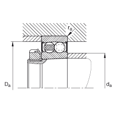 自調(diào)心球軸承 2211-K-2RS-TVH-C3, 根據(jù) DIN 630 標(biāo)準(zhǔn)的主要尺寸, 錐孔，錐度 1:12，兩側(cè)唇密封