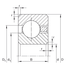 薄截面軸承 CSCA055, 深溝球軸承，類型C，運行溫度 -54°C 到 +120°C