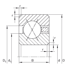 薄截面軸承 CSXC080, 四點接觸球軸承，類型X，運行溫度 -54°C 到 +120°C