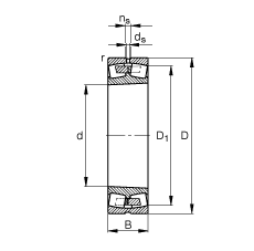 調心滾子軸承 23952-K-MB, 根據 DIN 635-2 標準的主要尺寸, 錐孔，錐度 1:12