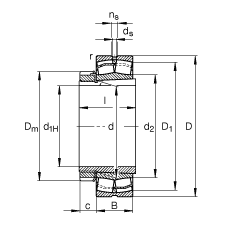 調心滾子軸承 23038-E1-K-TVPB + H3038, 根據 DIN 635-2 標準的主要尺寸, 帶錐孔和緊定套